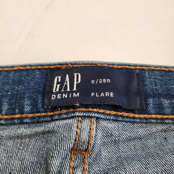 GAP Womens High Rise Flare Jeans Size 6/28R Hendrix Wash Medium Denim - Picture 7 of 15